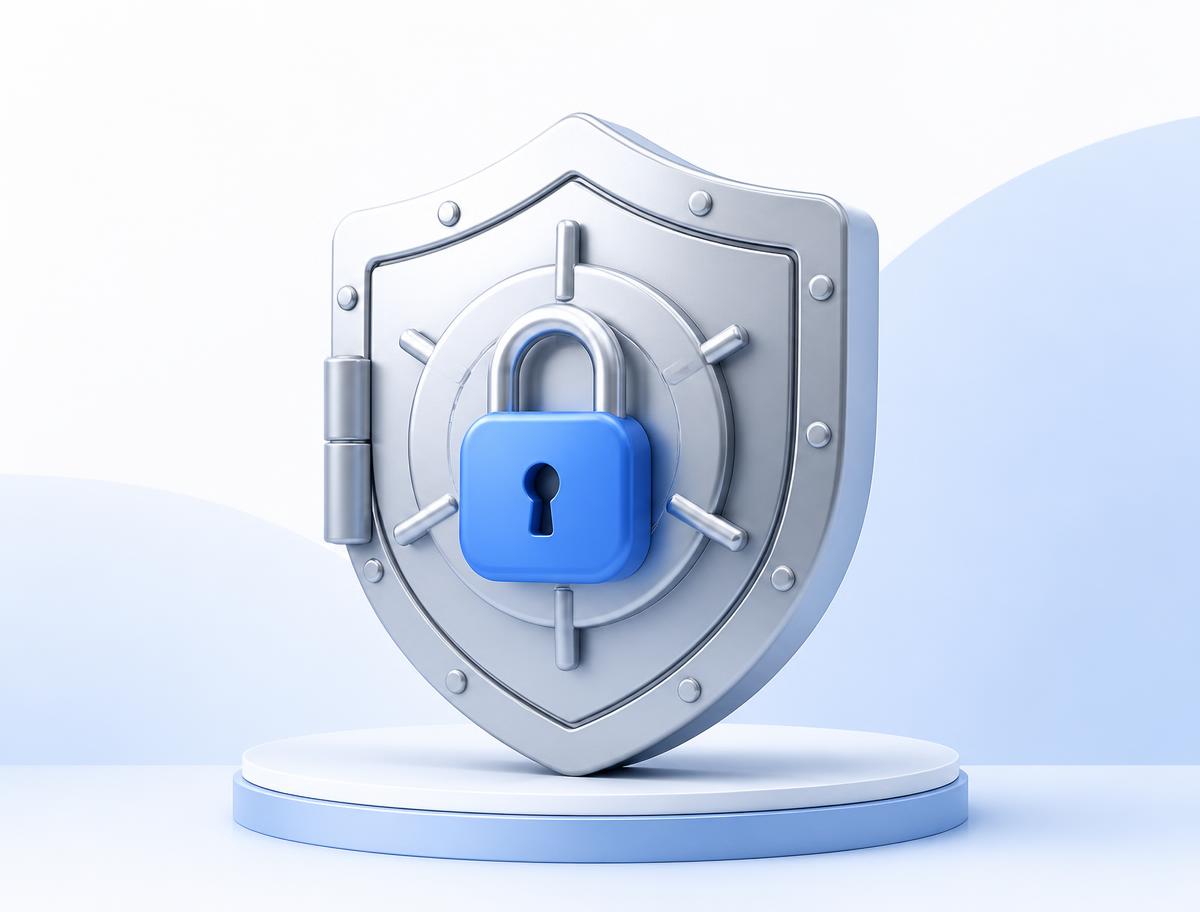 Illustration of a secure vault protected by a padlock